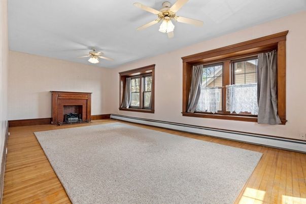 Empty room, Fireplace, Interior, Wood Texture Flooring