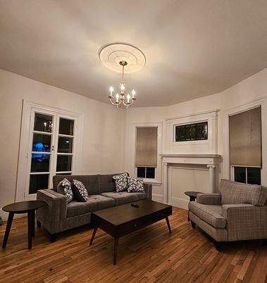 Chandelier, Fireplace, Interior, Living room, Wood Texture Flooring