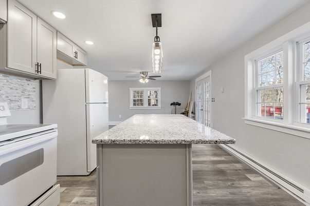 Interior, Kitchen, Recessed Lighting, Wood Texture Flooring