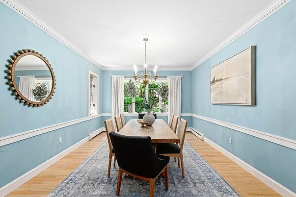 Chandelier, Dining room, Interior, Wood Texture Flooring