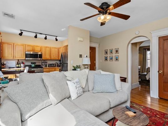 Dining room, Interior, Kitchen, Living room, Stainless Steel Appliances, Wood Texture Flooring