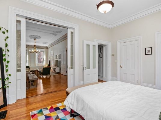 Bedroom, Chandelier, Dining room, Interior, Wood Texture Flooring