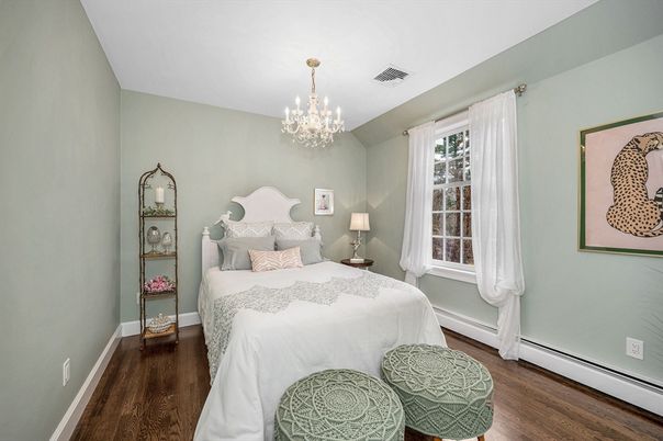 Bedroom, Chandelier, Interior, Wood Texture Flooring