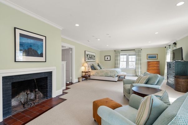Bedroom, Fireplace, Interior, Living room, Recessed Lighting