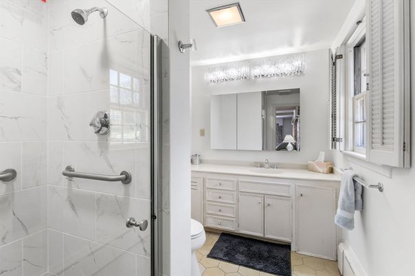 Bathroom, Glass Shower, Interior, Marble Walls