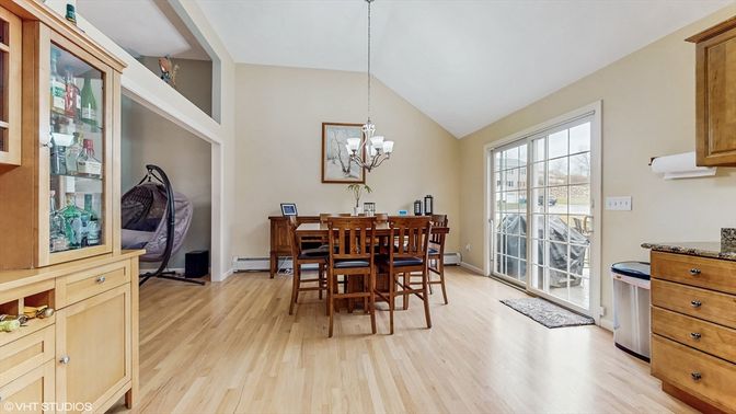 Chandelier, Dining room, Interior, Pendant Lights, Wood Texture Flooring
