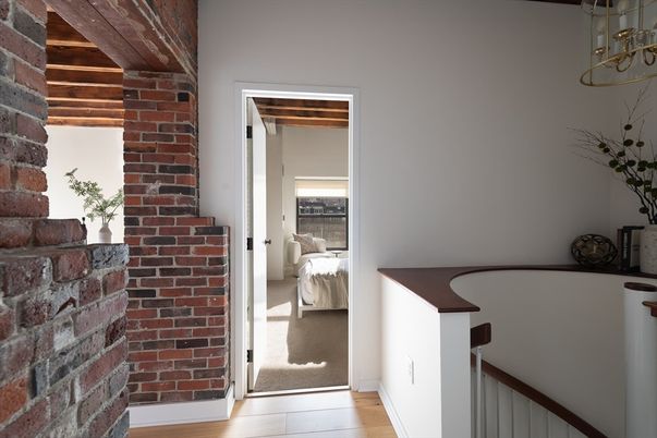 Bedroom, Interior, Stone Walls, Wood Texture Flooring