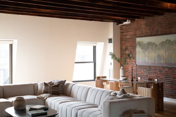 Interior, Living room, Stone Walls, Wooden Beams, Wood Texture Flooring