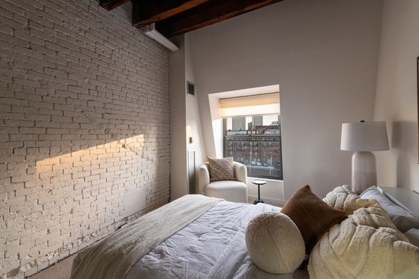 Bedroom, Interior, Stone Walls, Wooden Beams