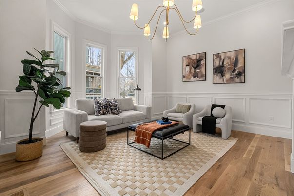 Chandelier, Interior, Living room, Wood Texture Flooring