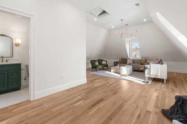 Interior, Living room, Pendant Lights, Recessed Lighting, Wood Texture Flooring