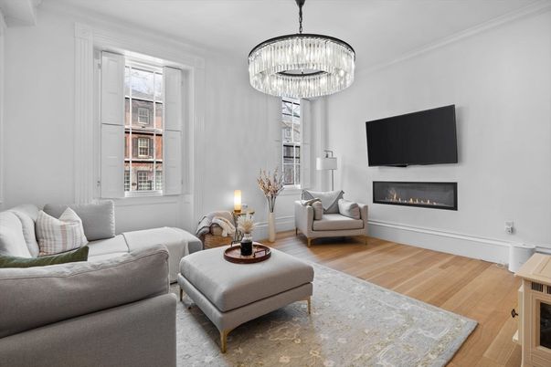 Chandelier, Fireplace, Interior, Living room, Wood Texture Flooring