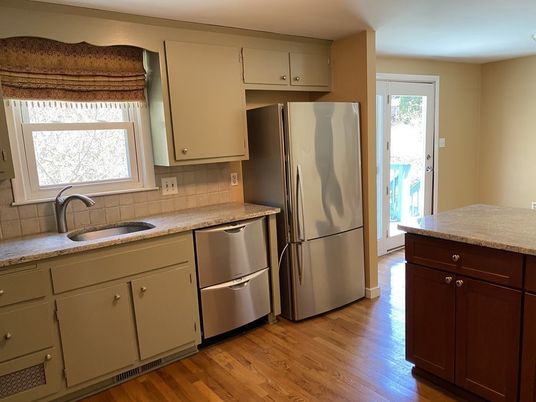 Interior, Kitchen, Stainless Steel Appliances, Wood Texture Flooring