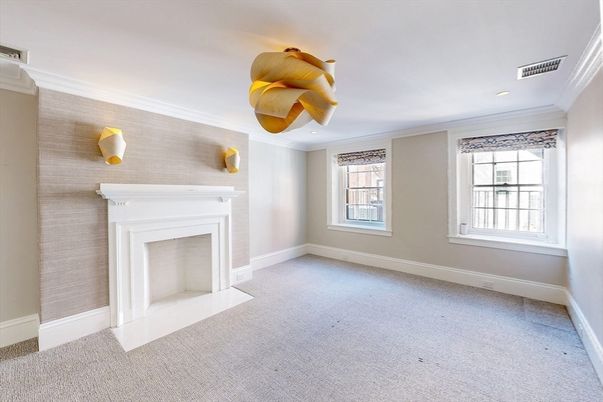Empty room, Fireplace, Interior, Recessed Lighting