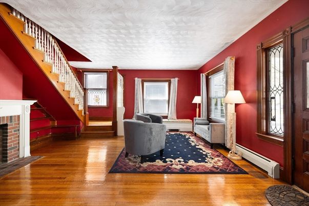 Fireplace, Interior, Living room, Wood Texture Flooring