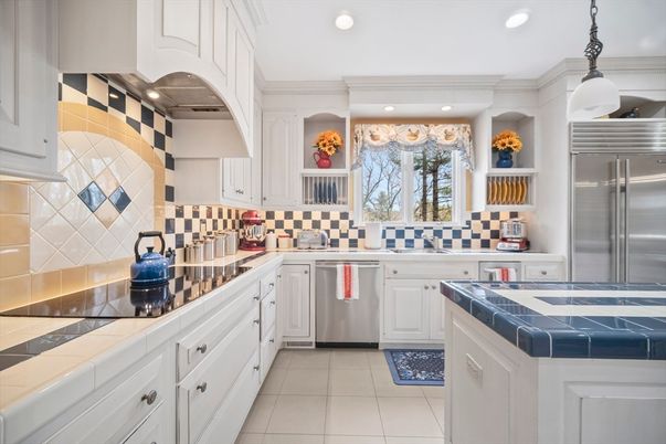 Interior, Kitchen, Recessed Lighting, Stainless Steel Appliances, Tile Countertops