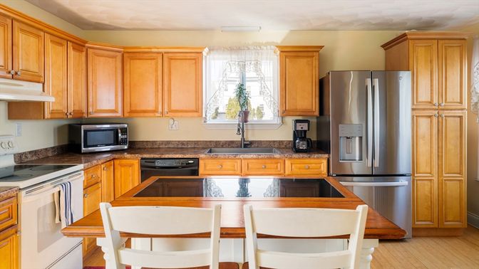 Interior, Kitchen, Stainless Steel Appliances, Wood Texture Flooring