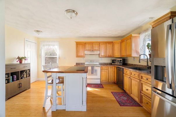 Interior, Kitchen, Stainless Steel Appliances, Wood Texture Flooring