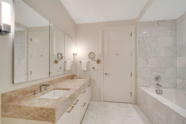Bathroom, Dual Sink Vanities, Interior, Marble, Marble Walls