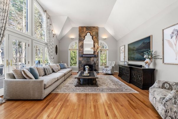 Fireplace, Interior, Living room, Wood Texture Flooring
