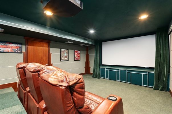 Home Theatre Room, Interior, Projection Screen, Recessed Lighting, Theatre Room