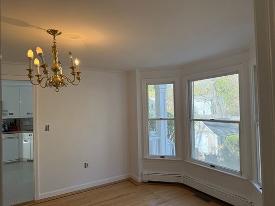 Chandelier, Empty room, Interior, Kitchen, Wood Texture Flooring