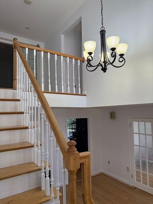 Chandelier, Interior, Wood Texture Flooring
