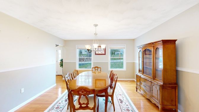 Chandelier, Dining room, Interior, Wood Texture Flooring
