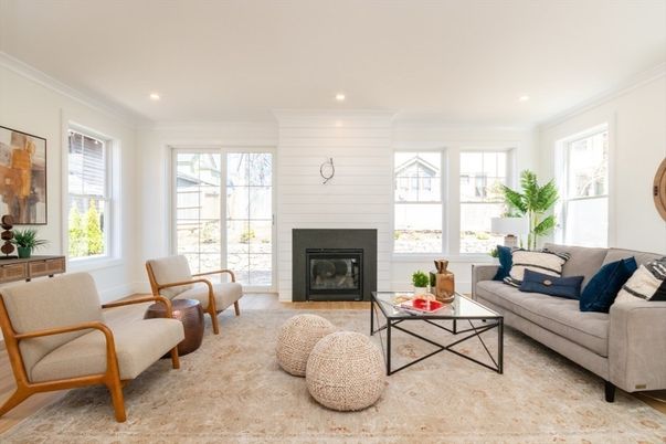 Fireplace, Interior, Living room, Recessed Lighting