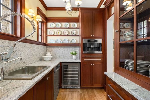 Interior, Kitchen, Pendant Lights, Wood Texture Flooring