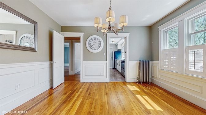 Chandelier, Empty room, Interior, Wood Texture Flooring
