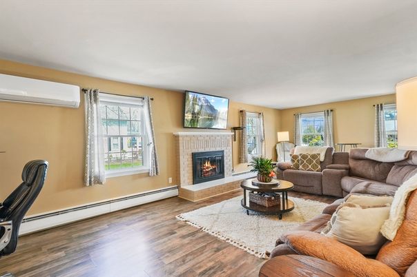 Fireplace, Interior, Living room, Wood Texture Flooring