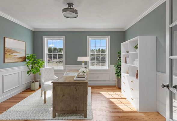 Home Office, Interior, Wood Texture Flooring