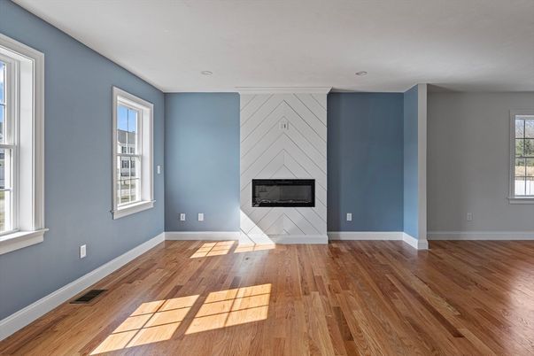 Empty room, Fireplace, Interior, Wood Texture Flooring