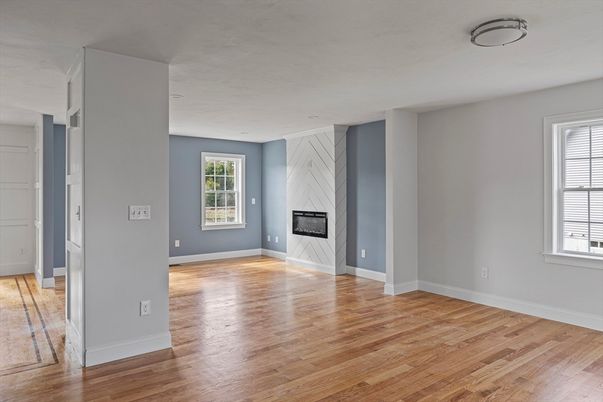 Empty room, Fireplace, Interior, Wood Texture Flooring