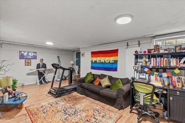 Fitness Equipment, Home Office, Interior, Recessed Lighting, Wood Texture Flooring