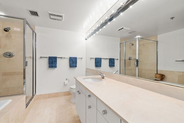 Bathroom, Dual Sink Vanities, Glass Shower, Interior