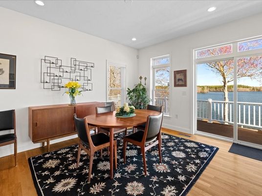 Dining room, Interior, Recessed Lighting, Water, Wood Texture Flooring