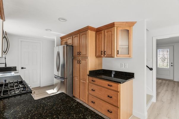 Interior, Kitchen, Recessed Lighting, Wood Texture Flooring