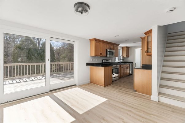 Interior, Kitchen, Recessed Lighting, Wood Texture Flooring