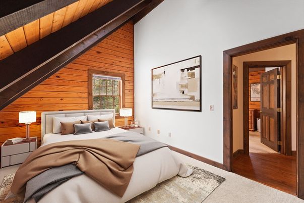 Bedroom, Interior, Wooden Beams, Wooden Ceilings, Wood Texture Flooring, Wooden Walls