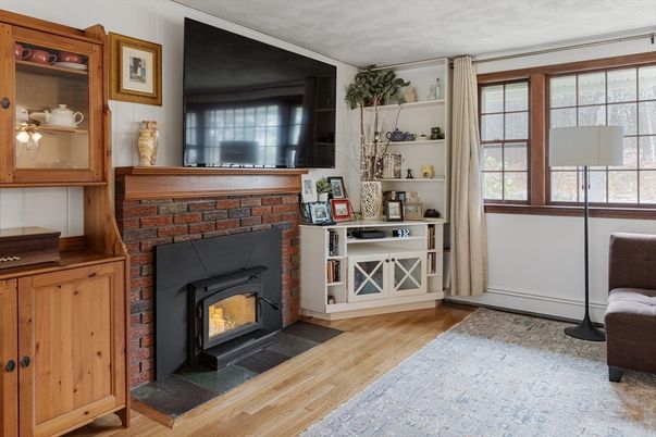 Fireplace, Interior, Wood Texture Flooring