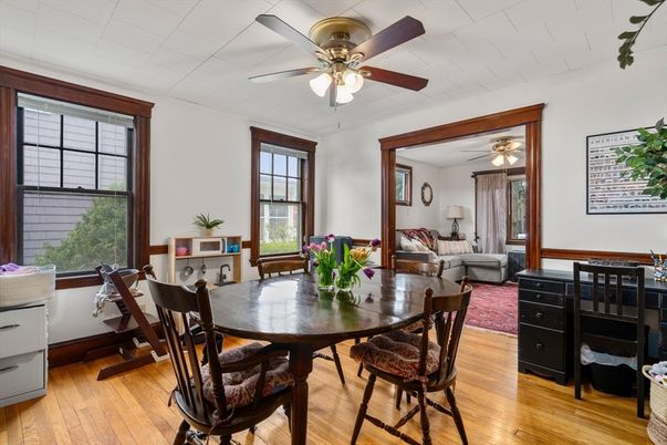 Dining room, Interior, Wood Texture Flooring