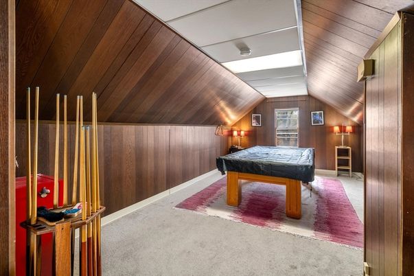 Billiard Table, Game Room, Interior, Wooden Ceilings, Wooden Walls