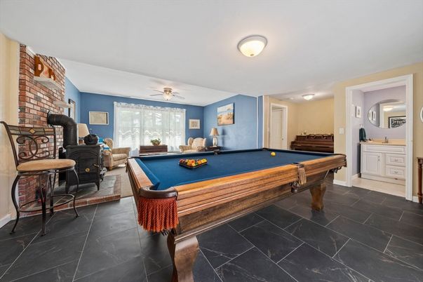 Billiard Table, Fireplace, Game Room, Interior