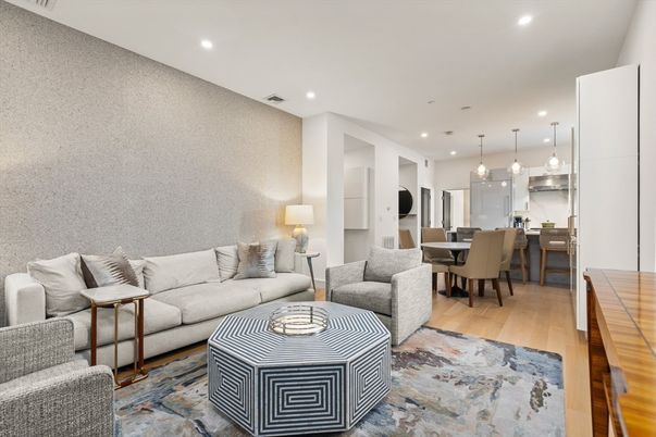 Dining room, Interior, Kitchen, Living room, Pendant Lights, Recessed Lighting, Wood Texture Flooring