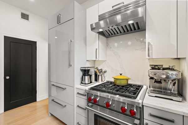 Interior, Kitchen, Stainless Steel Appliances, Wood Texture Flooring