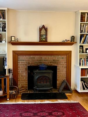 Fireplace, Interior, Wood Texture Flooring