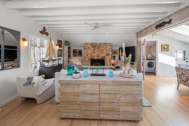 Fireplace, Interior, Living room, Stone Walls, Wood Texture Flooring