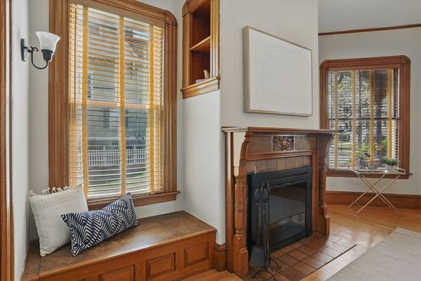 Fireplace, Interior, Wood Texture Flooring